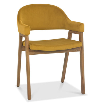 Bentley Designs Camden Rustic Oak Upholstered Arm Chairs (Pair)